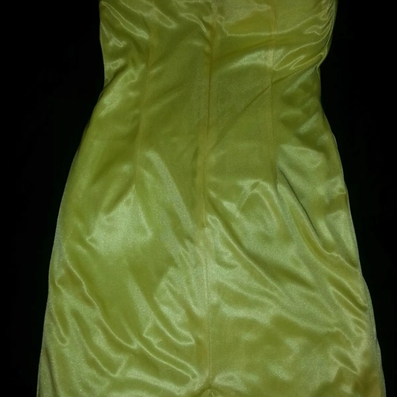 NEW YELLOW PARTIAL SEQUIN STRAPLESS DRESS (XS) - Picture 7 of 8